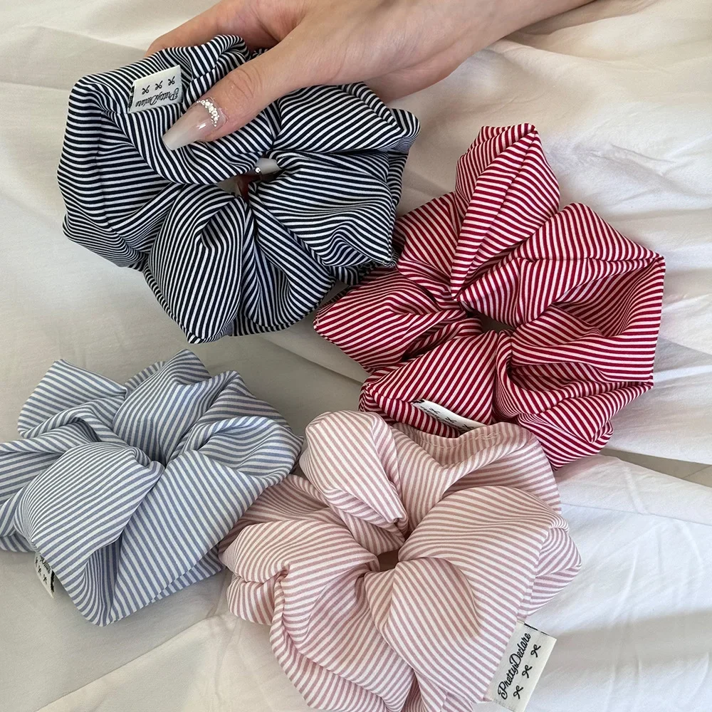 Korean Girl Plaid Hair Band Large Intestine Retro British Ball Head Korean Ballet Niche Design Sense College Style