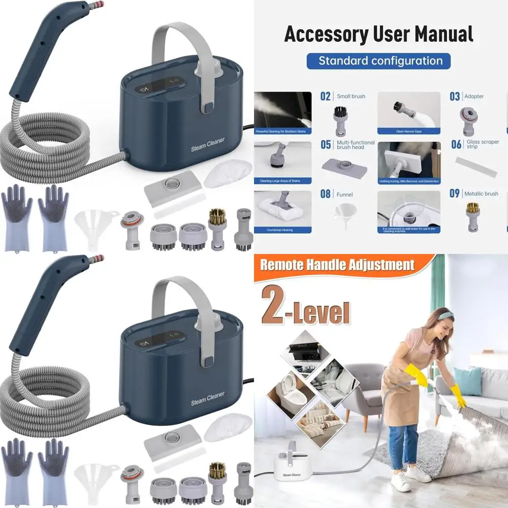 

Портативный пароочиститель высокого давления 1200 Вт для дома, автомобиля и кухни — быстрый нагрев, синий