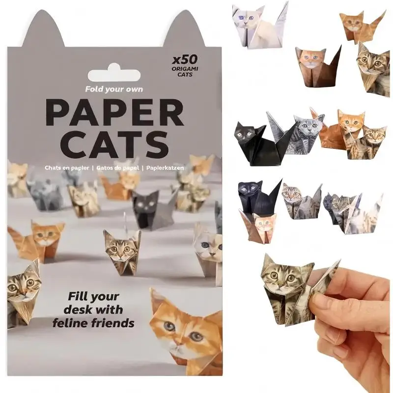  Paper Folding Cat DIY Hand Folding Animal Cute Image Craft Creative Set 3D Desktop Fun Decoration Beginner Art Activity Gift