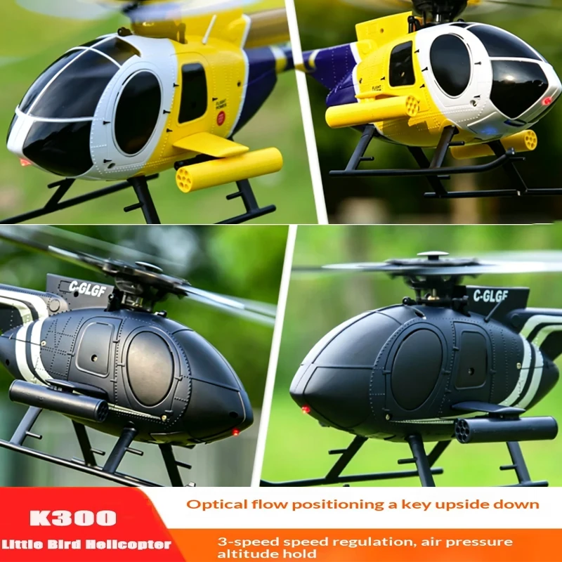 Helicóptero RC K300, Modelo de Aeronave a Escala, Giroscopio de 6 Ejes, Posicionamiento de Flujo Óptico, Vuelo Invertido, Retención de Altitud Barométrica, Regalos de Cumpleaños