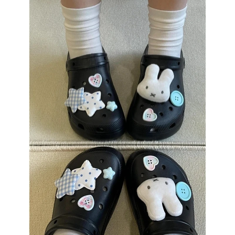 Cartoon Anime Cute Miffy Rabbit Series Clog Shoe Buckle Accessories Creative Personalized DIY Detachable Shoe Flower Decorations