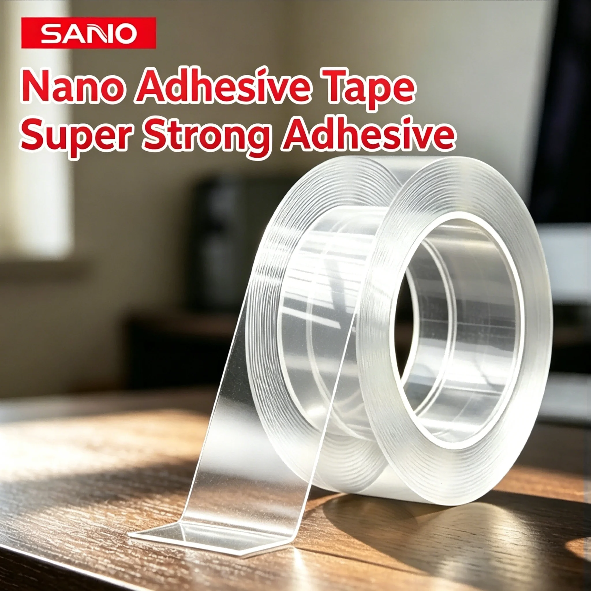 SANO Magic Nano Double Sided Tape Washable Reusable Traceless Transparent Sticky Tape for Home Office Wall Mount