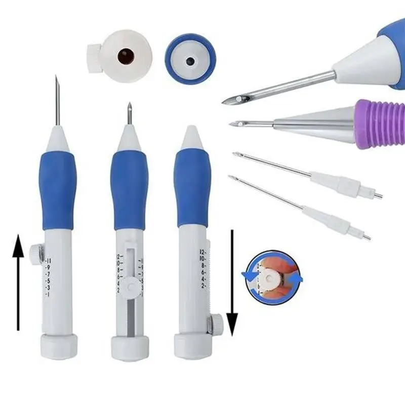 Kit de punzón de bordado DIY, juego de bolígrafos de bordado, juego de herramientas de costura de aguja de tejer, ropa