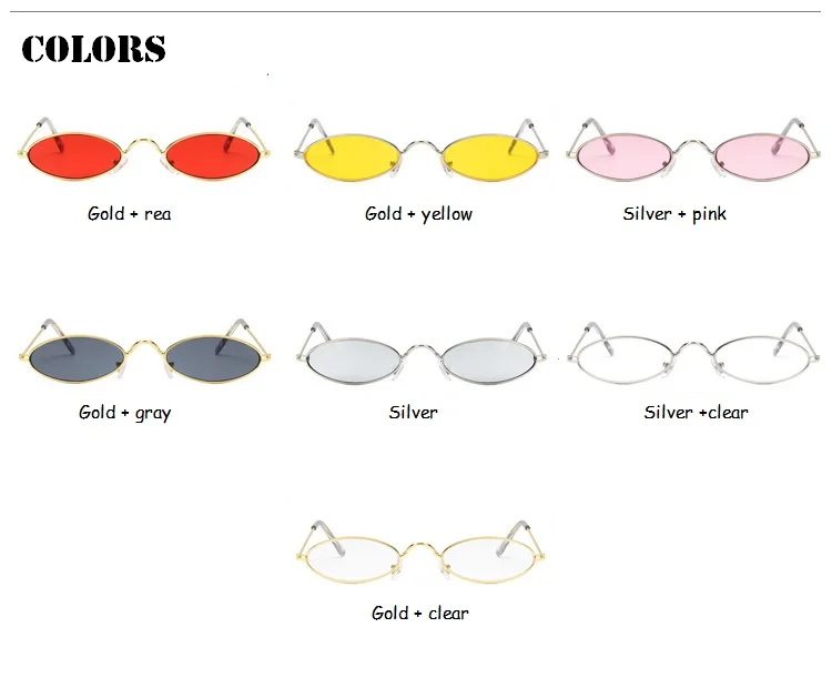 clearance sale small oval sunglasses for men male retro metal frame yellow red vintage small round sun glasses for women