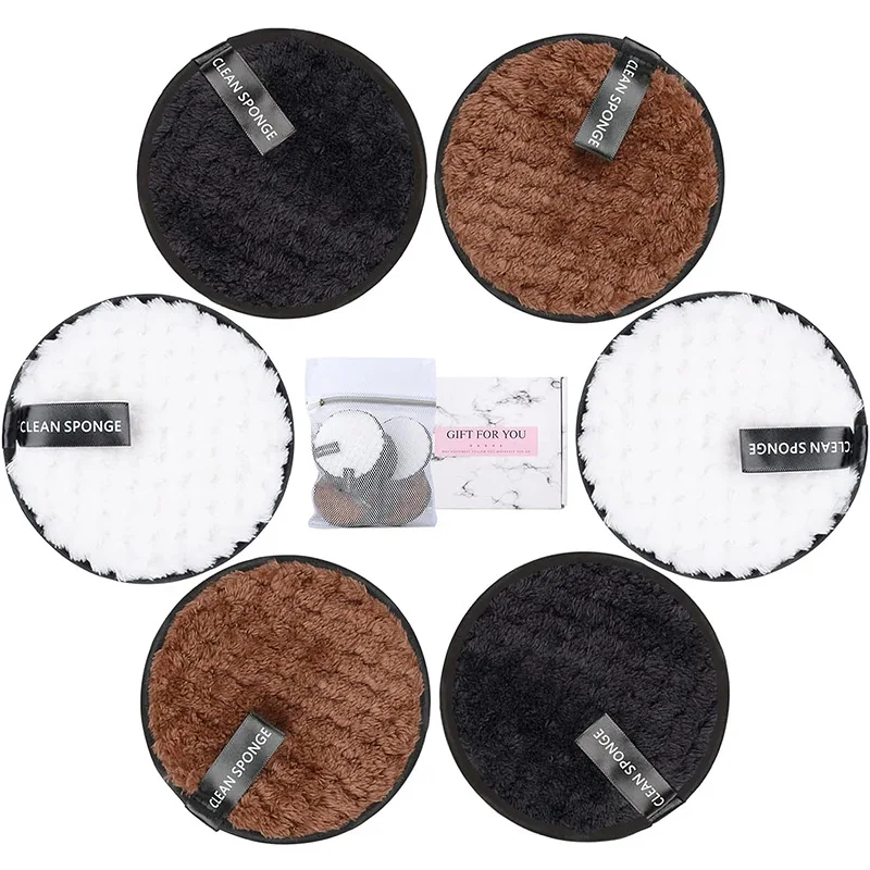 3 Stuks Herbruikbare Make-Up Remover Pads Katoen Doekjes Microfiber Cosmetica Wasbare Make-Up Handdoek Gezicht Reiniging Spons Huidverzorgingshulpmiddelen