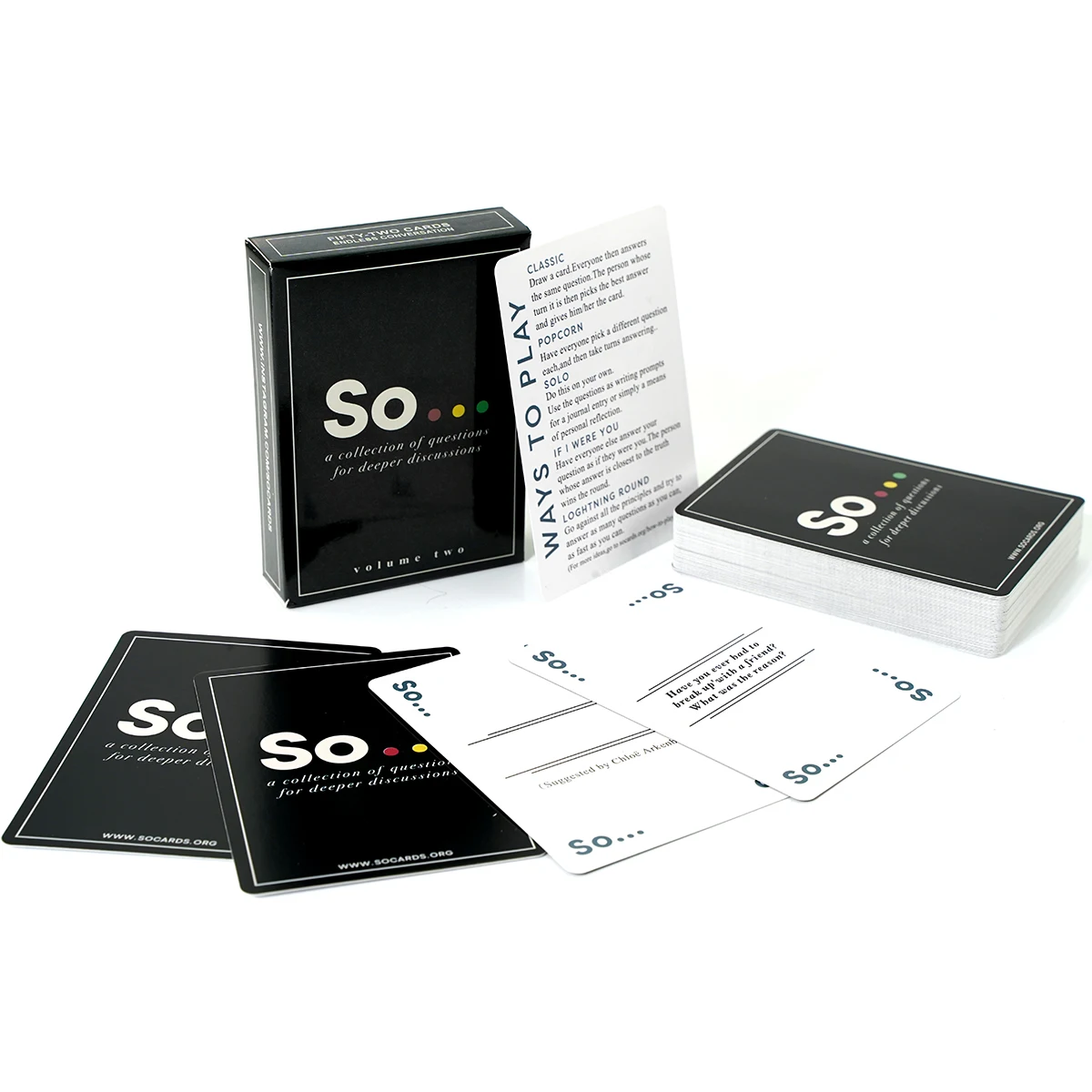 So Cards Deep Conversation Starters Card Game for All Occasions Volume Two 52 Question Cards