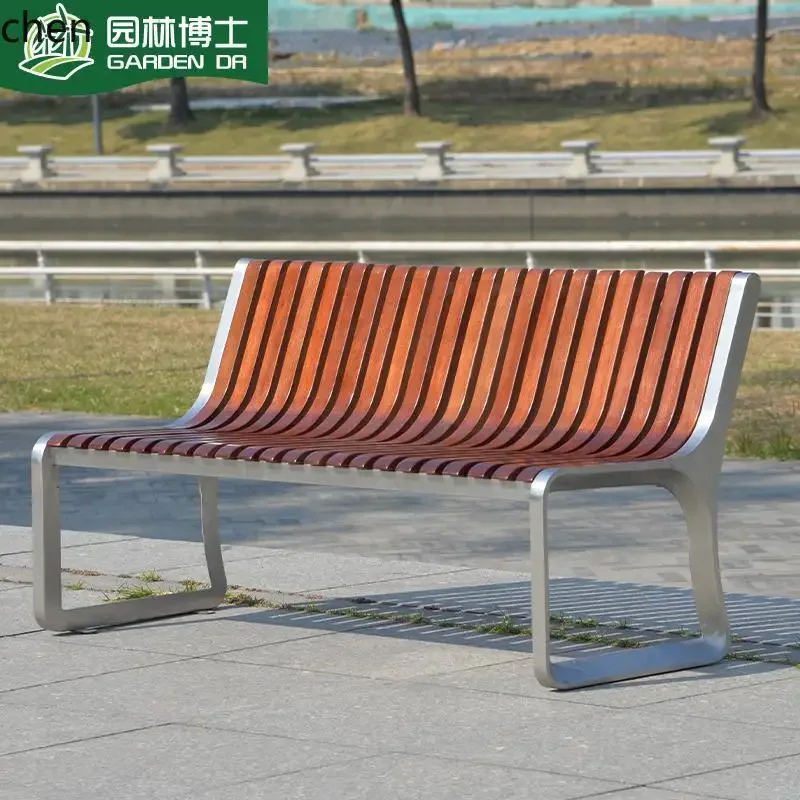 park chair outdoor bench outdoor solid wood backrest public seat community square scenic spot seat
