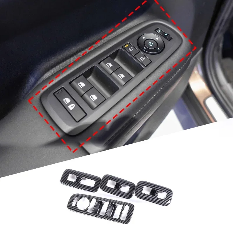 

For Hyundai Santa Fe MX5 2023-25 ABS Carbon Fiber Car Window Glass Lift Switch Panel Armrest Cover Trim Stickers Car Accessories