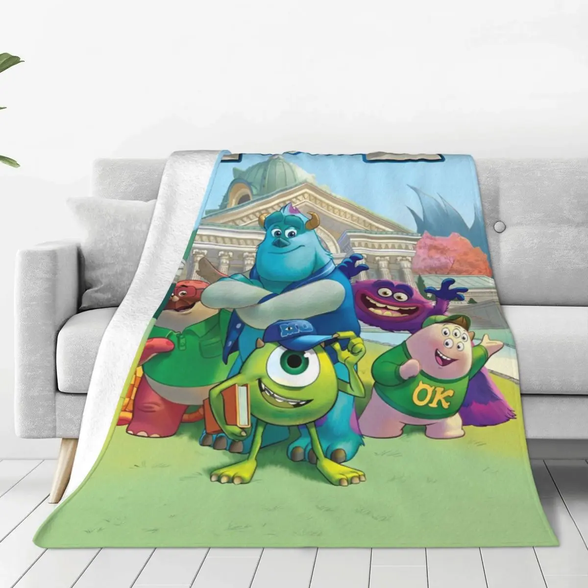 James P. Sullivan   Cartoon Blanket Travel Flannel Throw Blanket For Home Decor Warm Soft Custom Quality Bedspread Gift