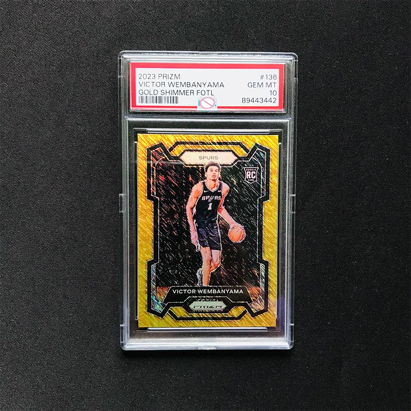 2023-24 Prizm Spurs Wenban Yama Rookie Card RC Gold Folding Original Replica Homemade Card Refraction Rating Shell