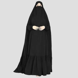 Jilbab, Preghiera Abaya Donna, Volant, Abiti musulmani, Con cappuccio, Abbigliamento islamico, Dubai, Turco, Modestia Hijabi, Ramadan, Eid