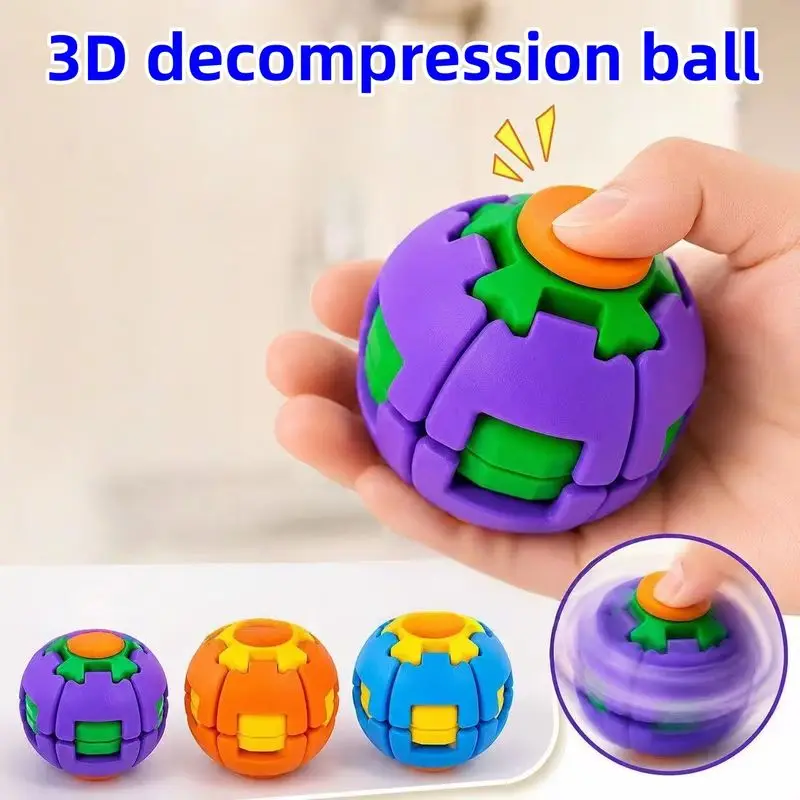 New Generic Fingertip Rotating Ball 3d Printing Stress Relieving Gyroscope Portable Puzzle Decompression Toy For Adults Office