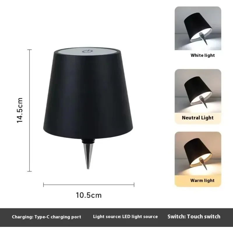 Bar Night Light Decorative Table Lamp Wireless Wine Bottle Light Charging 3-color Touch Stepless Dimming