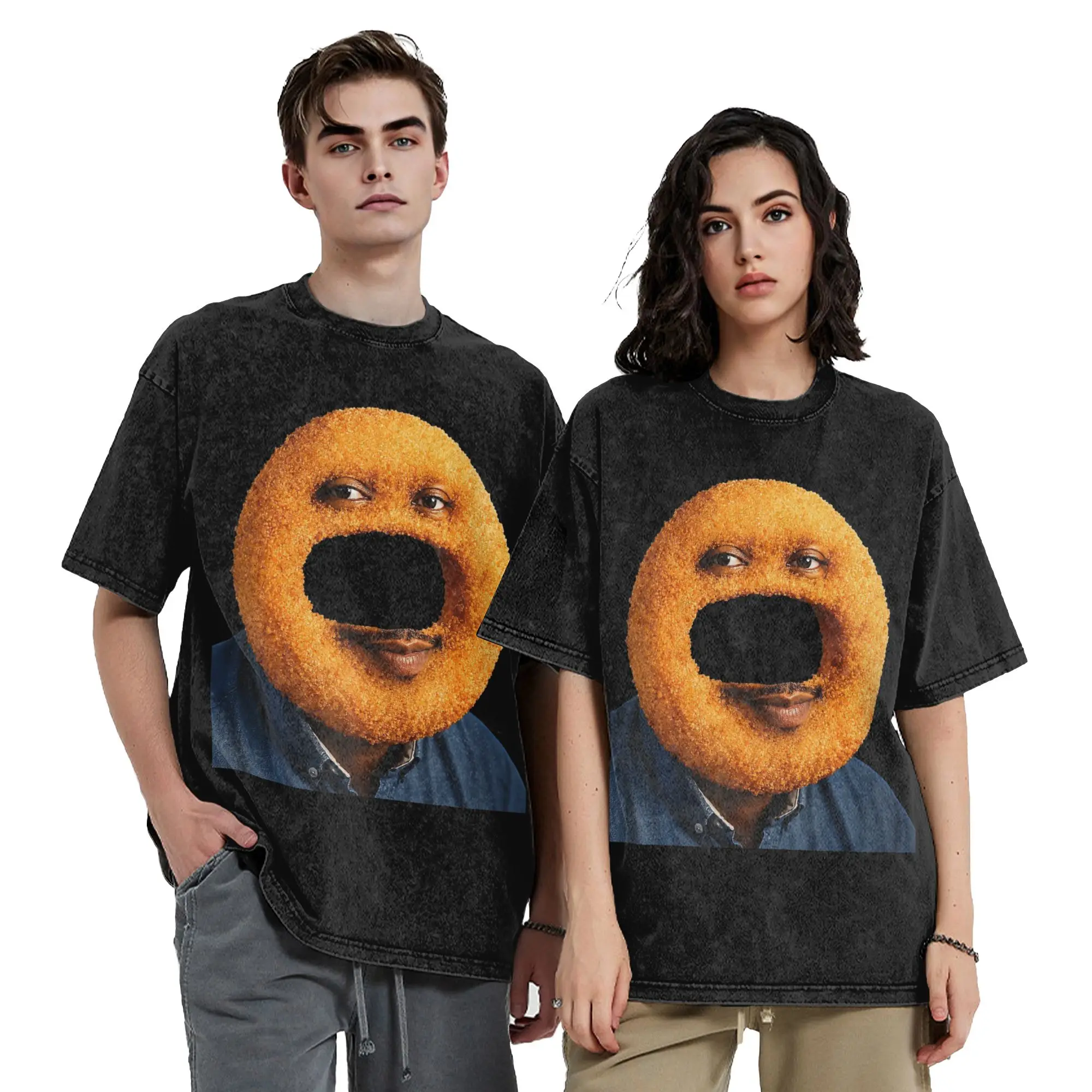 Sonion Ring Tuff Meme Genz T Shirt Hip Hop Washed Short Sleeve Harajuku T-Shirt for Men Women Tops Streetwear Summer Tees