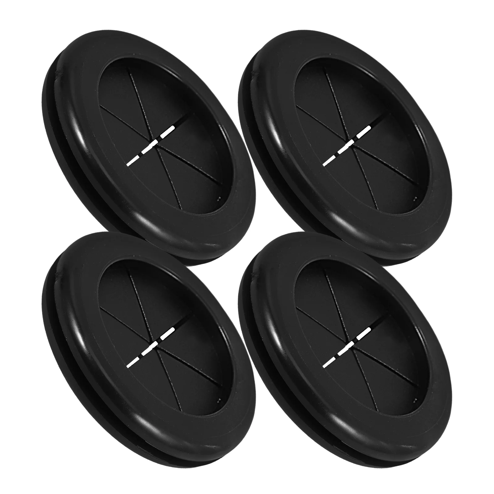 4 pçs guarda bobina de mesa ilhó borracha preta dupla face impermeável resistente ao fogo cabo ferragem cabo buraco capa fácil
