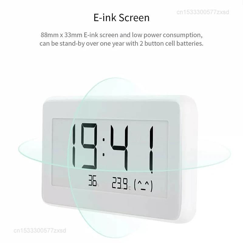 Xiaomi Mijia BT4.0 Wireless Smart Electric Digital Clock Indoor Hygrometer Thermometer E-link Screen Digital Wall Mount Clock