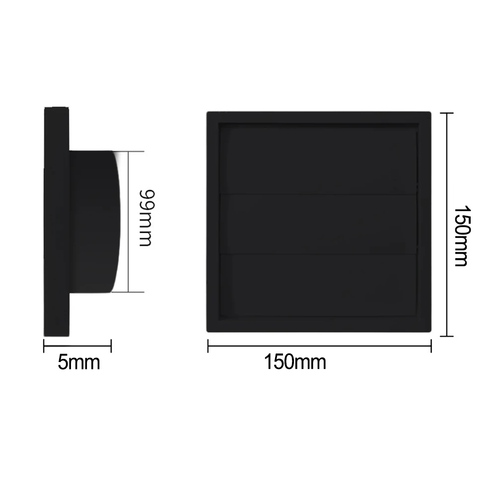 غطاء فتحة تهوية عادم أسود طويل الأمد مقاس 4 بوصات لتدفق الهواء/الخفض السريع، ومضاد للبعوض ودرع المطر مناسب للاستخدامات الخارجية المختلفة