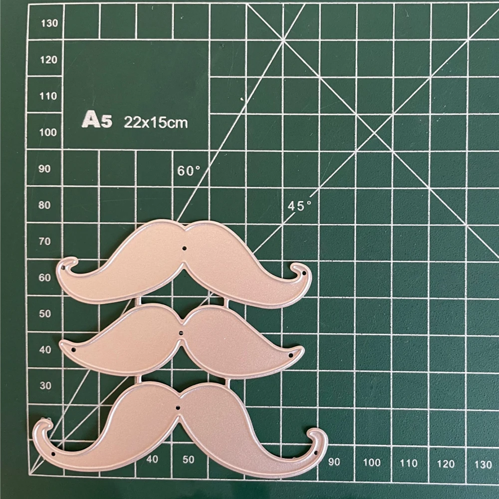 

3pcs Father's Day Beard Metal Cutting Dies Scrapbooking Embossing Folder for Card Making Photo Album Decor