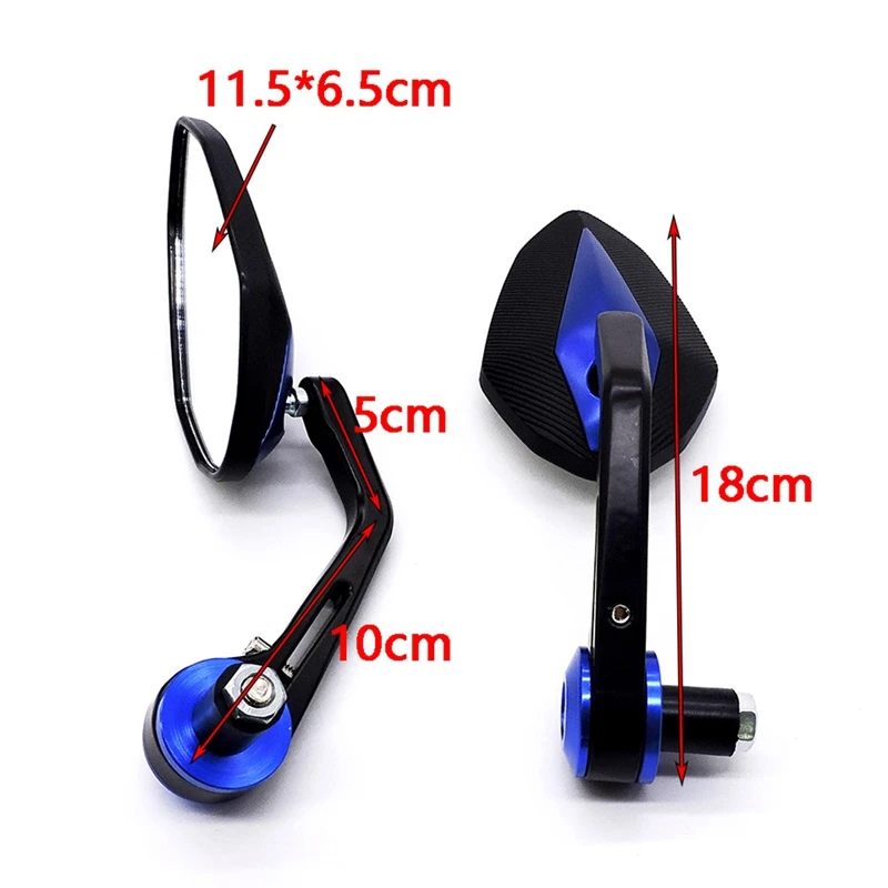 1Pair Motorcycle Handlebar Mirror 22MM Bar End Reversing Mirrors Reflective Mirrors For Yamaha Suzuki Ducati Kawasaki