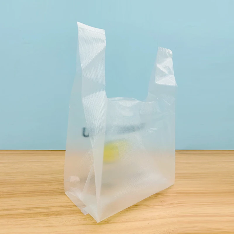 Transparent smiling face bag thickened takeout food bag commercial doggy bag convenient bag wholesale plastic bag vest bag