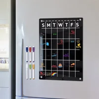 Magnetic Transparent Display Board Message Board Acrylic Weekly and Monthly Plan Board Reusable, Home Business Office Supplies 6