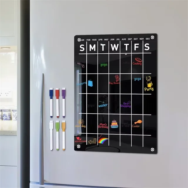 Magnetic Transparent Display Board Message Board Acrylic Weekly and Monthly Plan Board Reusable, Home Business Office Supplies 6 Magnetic Transparent Display Board Message Board Acrylic Weekly and Monthly Plan Board Reusable, Home Business Office Supplies 6