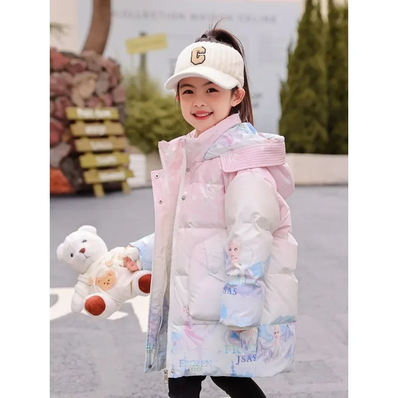 Hasbro Disney Princess Elsa Anime Peripheral Cartoon Children\'s Down Jacket Kawaii Disposable Children\'s Jacket Gift Wholesale