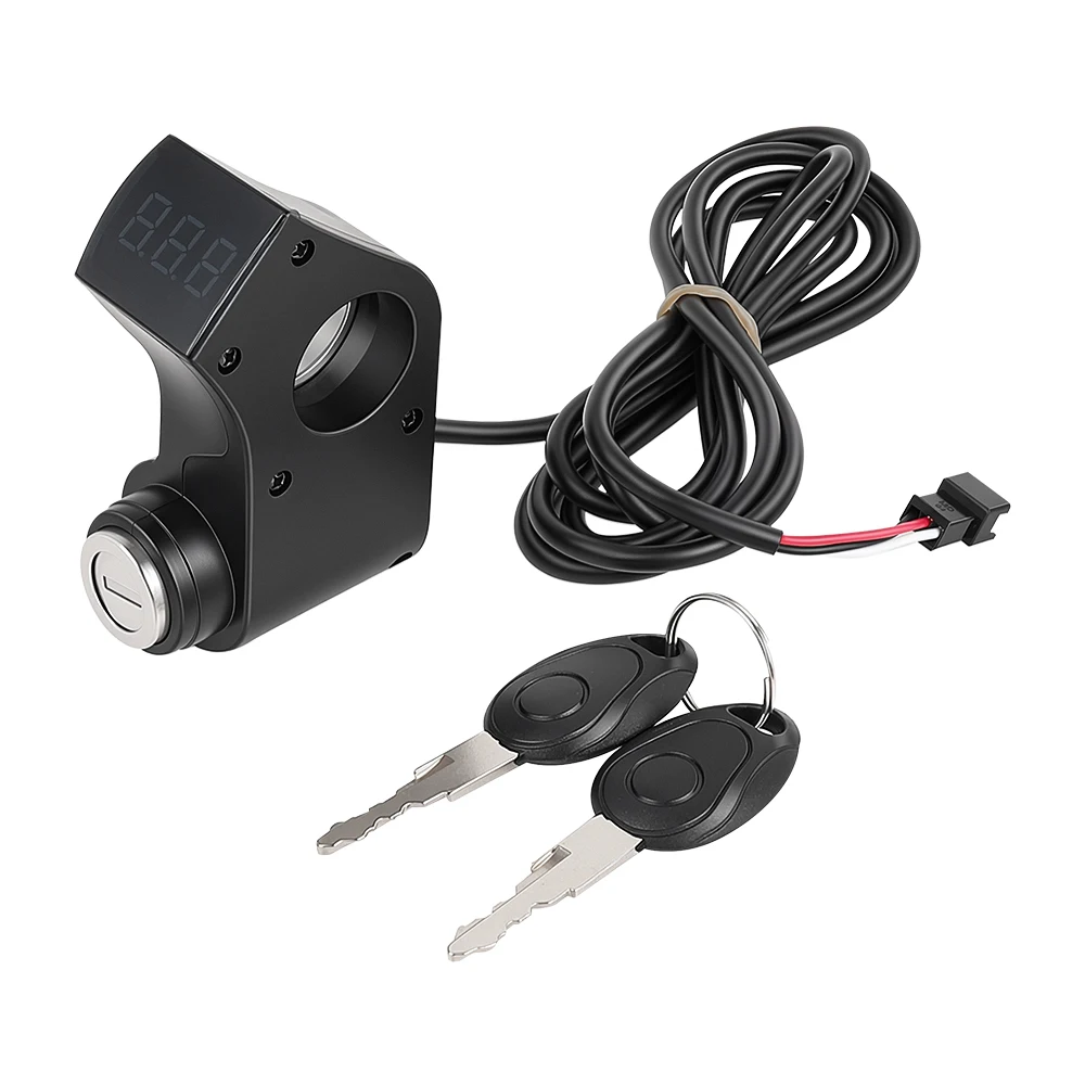 Zündschloss schlüssel Daumen Gashebel Voltmeter digitaler Spannungs anzeige schalter für Null 8x 10x 11x Elektro roller Zubehör – Detail 14