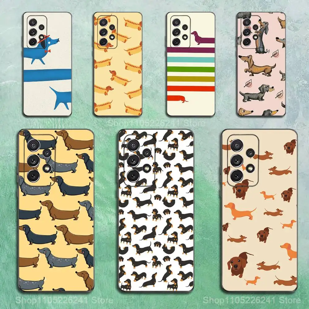 

Cartoon Dachshund Cute Case For Samsung S23,S25,S20,S10,S9,S21,S24,S22,Ultra,FE,Plus,Lite,Soft Silicone Black