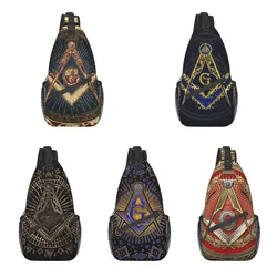 Freemasonry Sling Chest Crossbody Bag Men Cool Masonic Freemason Shoulder Backpack for Travel Cycling