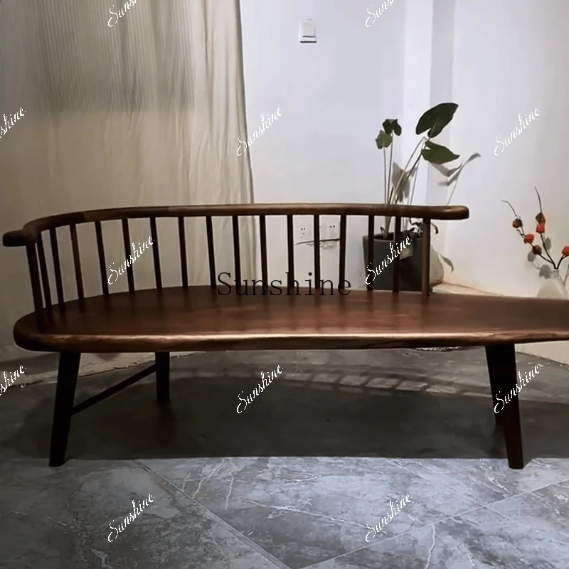 Song style living room chaise longue solid wood simple sofa chair  FT