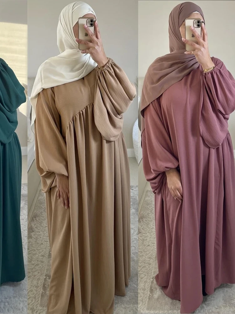 Eid Plain Modest Khimar Abaya Dubai 2025 Muslim Islam Arabic Palestine Abayas For Women Kaftan Dress Caftan Robe Femme Musulmane
