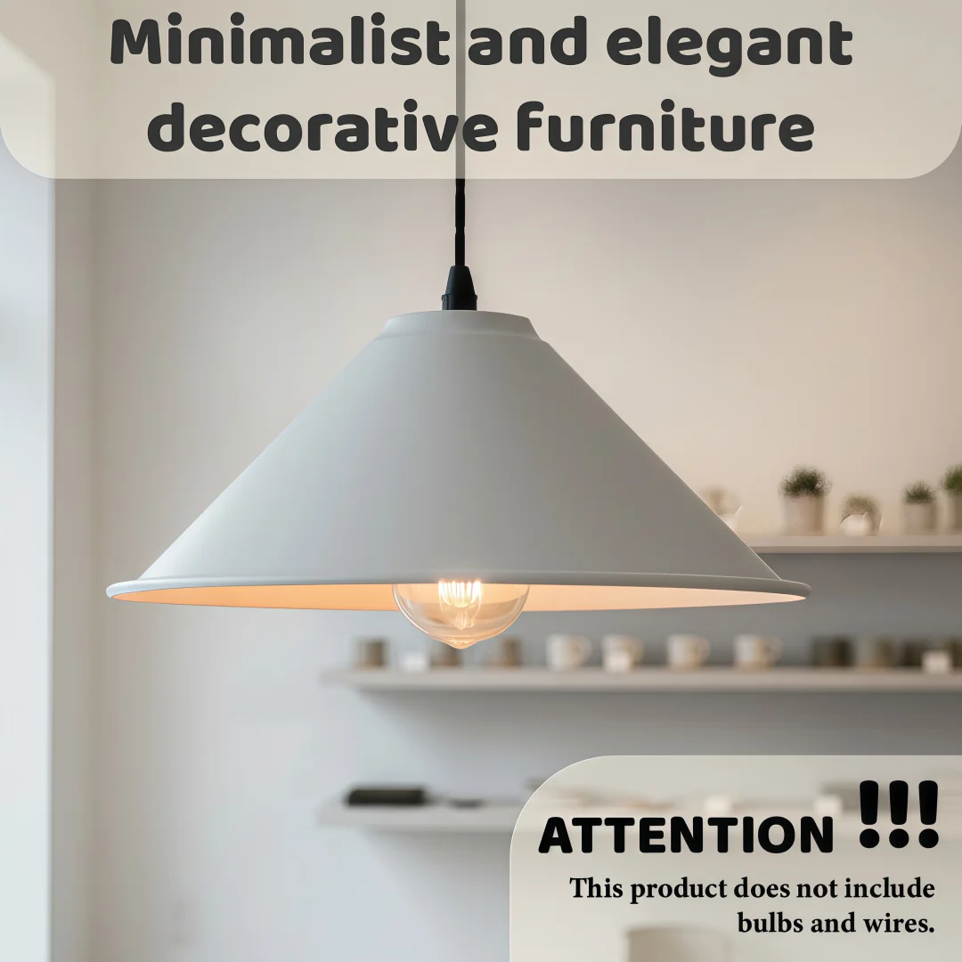 Industrial Pendant Light Shade, Cone Conical Metal, Lamp Cover for Kitchen Island Bedroom