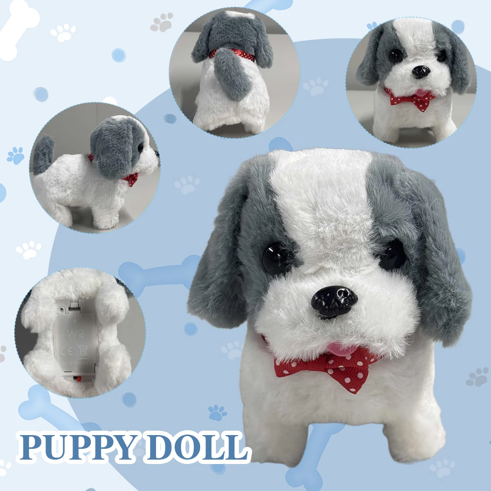 หุ่นยนต์สุนัขอิเล็กทรอนิกส์ ของเล่นตุ๊กตาสุนัขแบบโต้ตอบ ตุ๊กตาสุนัขเหมือนจริง น่ารัก เดินได้ ของเล่นสัตว์ยัดไส้ สุนัขส่งเสียงเห่า กระดิกหาง สำหรับเป็นของขวัญ