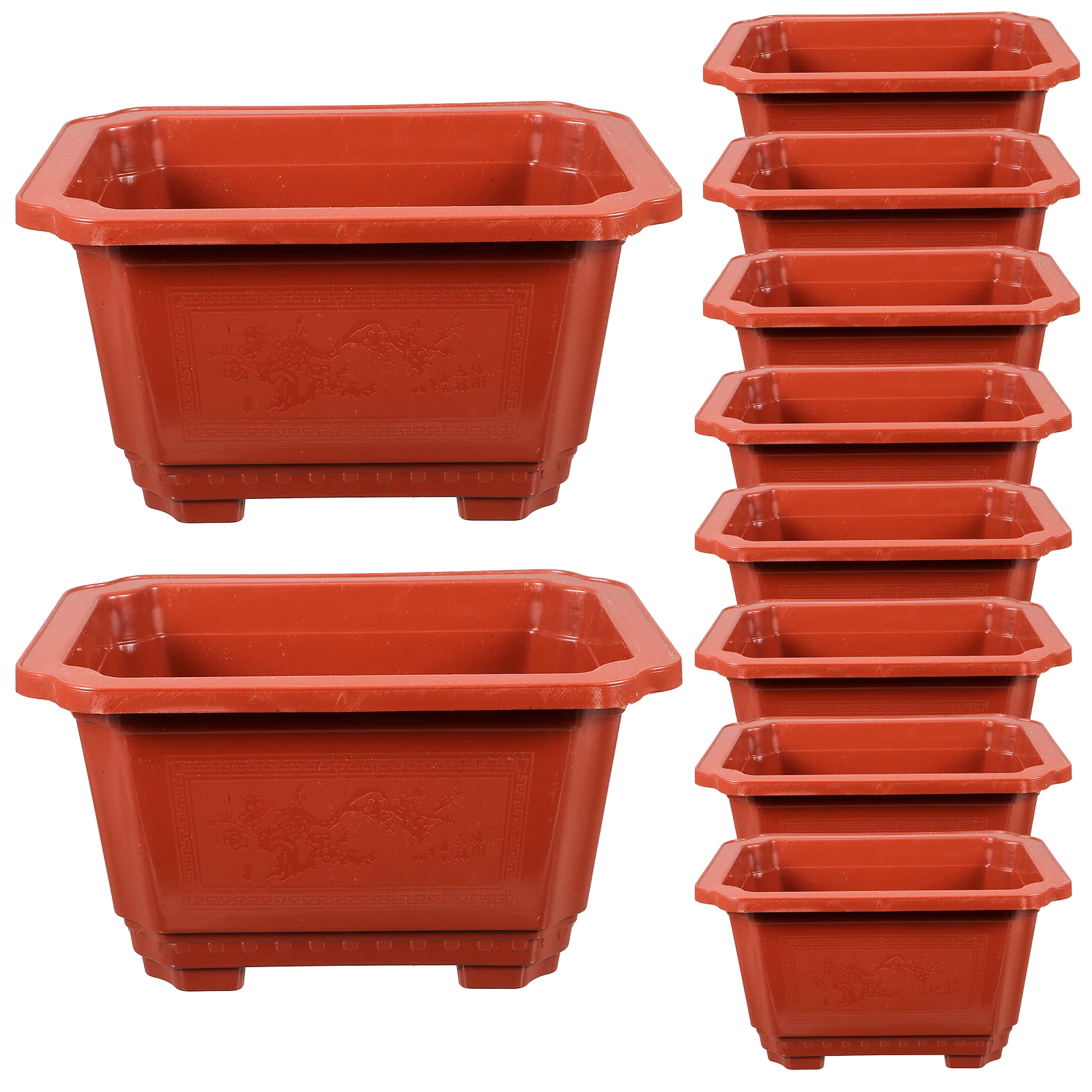 

10pcs Thickened Fruit Tree Flower Pot Large Bonsai Planter Plastic Planting Pot for Indoor Plants 200 190x145x105 Lightweight