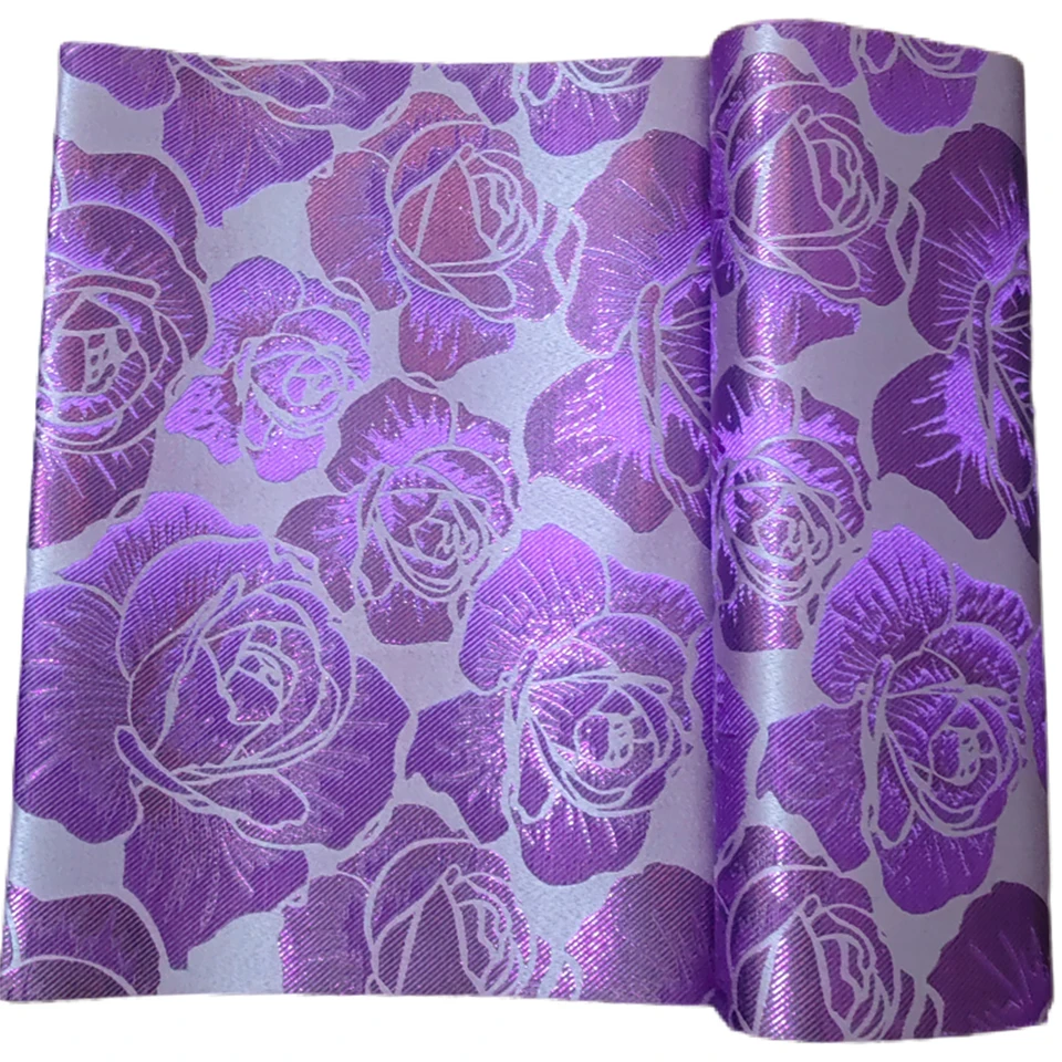 

Unsewn African Gele Fabric for DIY Head Wrap, 2.5 Yards x 2 Pcs Purple Nigerian Head Tie Material,for Sewing Craft JX-12-3