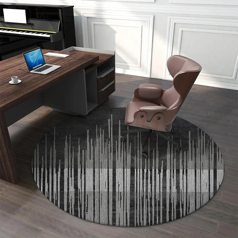 New Modern Geometric Round Rug, Bedroom/study/computer Chair Mat, Office/gaming Chair Non-slip Carpet Light Luxury Home Décor