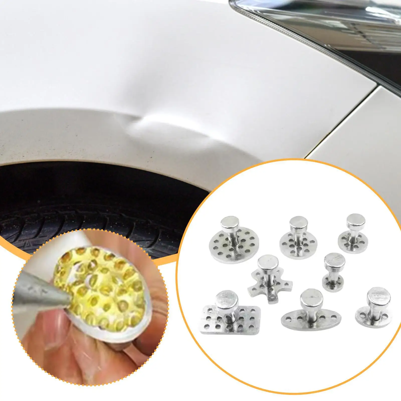 

8x инструмент для ремонта вмятин без покраски, инструмент для авторемонта, высокопроизводительное крепление, запасные части, вмятин, вытягивающий вкладку, аксессуары из металла