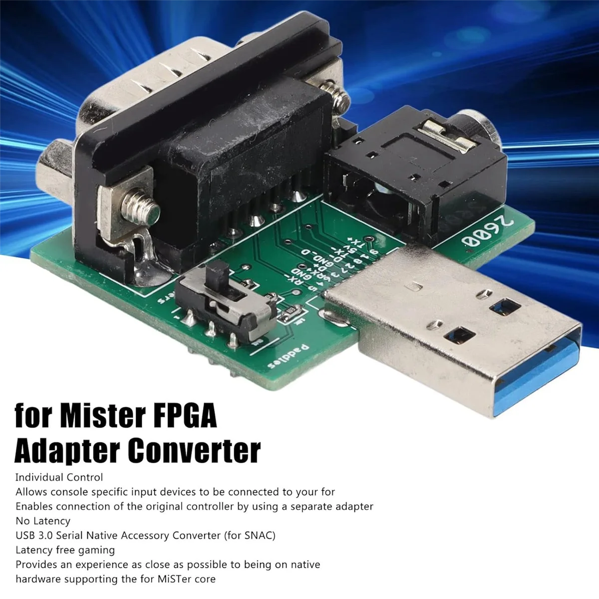 SNAC Controller Converter, Game IO Board for Atari 2600 to SNAC Delayless USB 3.0 Controller Converter for Mister FPGA