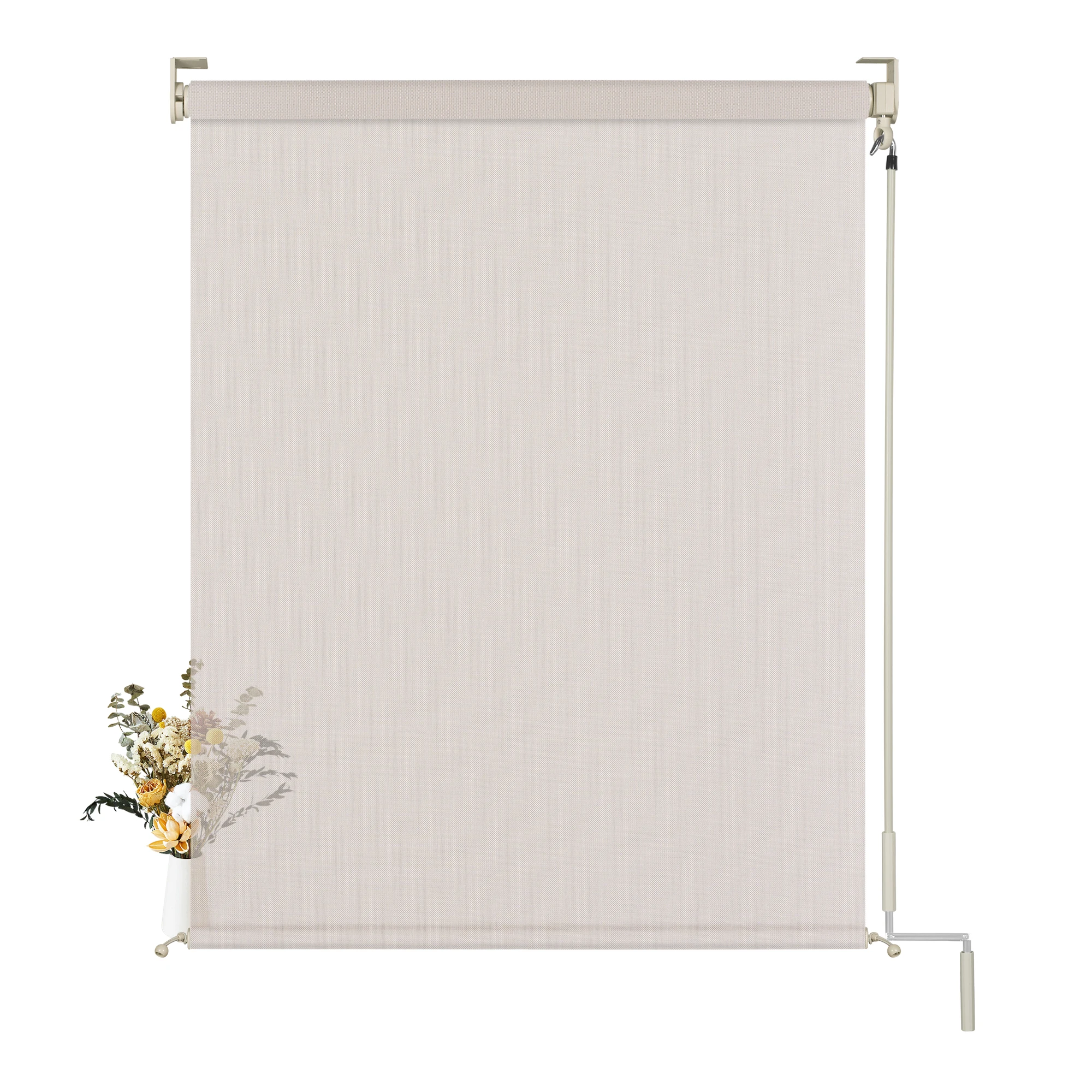 Factory Direct Outdoor Roller Blinds Manual Windproof Waterproof Shades for Gazebo Patio Porch Back Yard