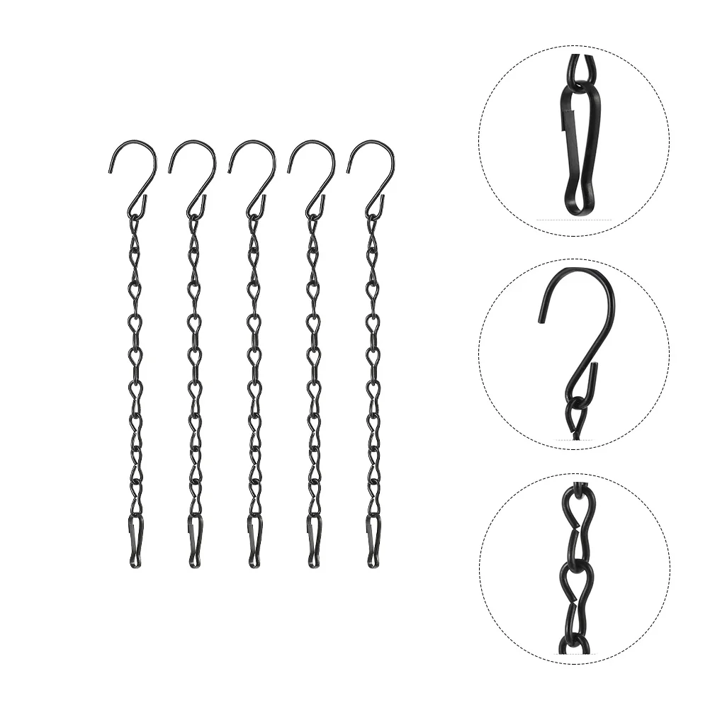 5pcs 24cm Iron Hanging Hook Chain Garden Plant Hanger Hanging Planter Flowerpot Hook