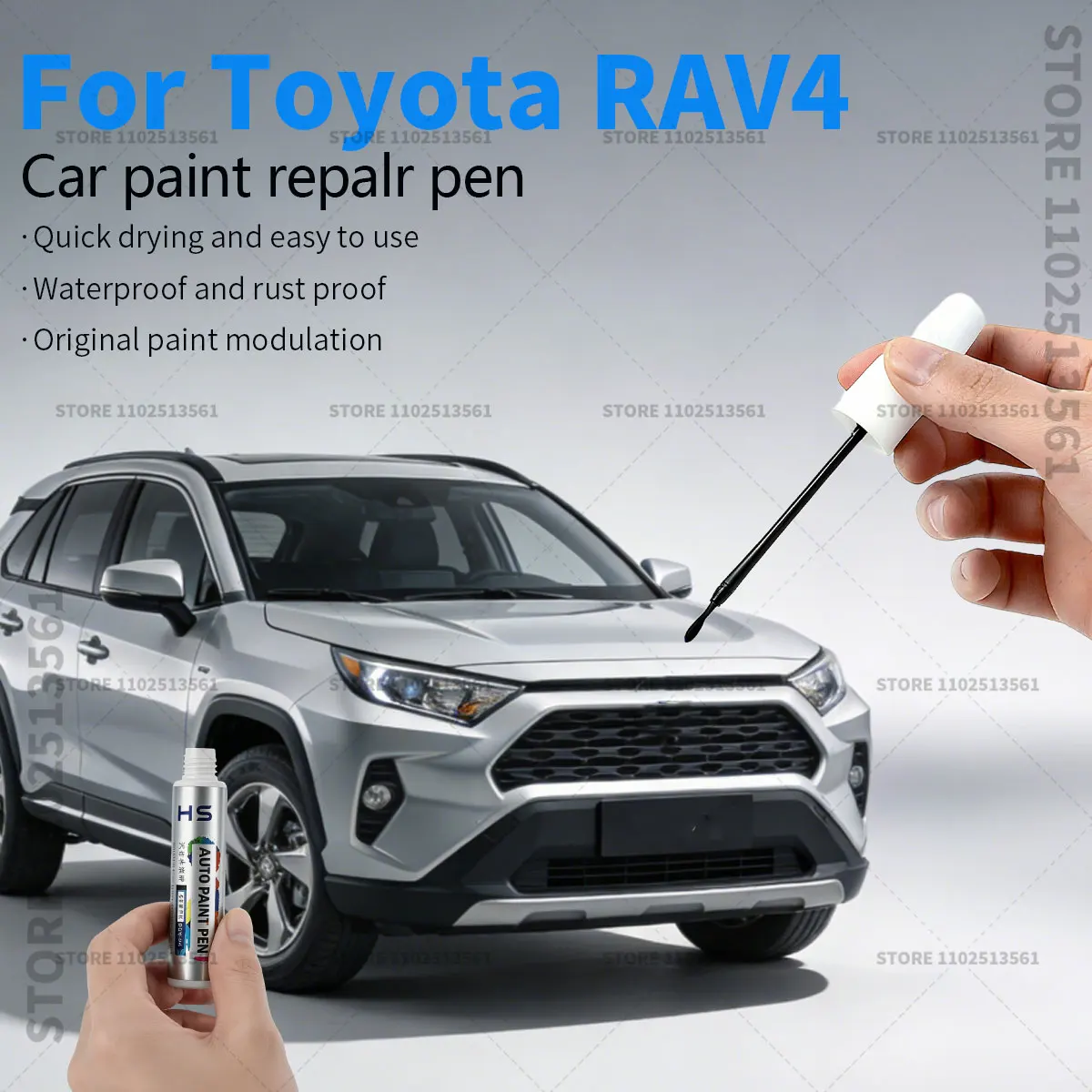 Bolígrafo de reparación de pintura para coche, accesorios para reparar arañazos, blanco 070, gris frío, negro 209, rojo 3T3, bronce 4V8, azul 8X7 para Toyota RAV4