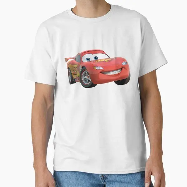 

Классическая футболка Disney Lightning McQueen, свободная и удобная футболка из чистого хлопка для мужчин и женщин