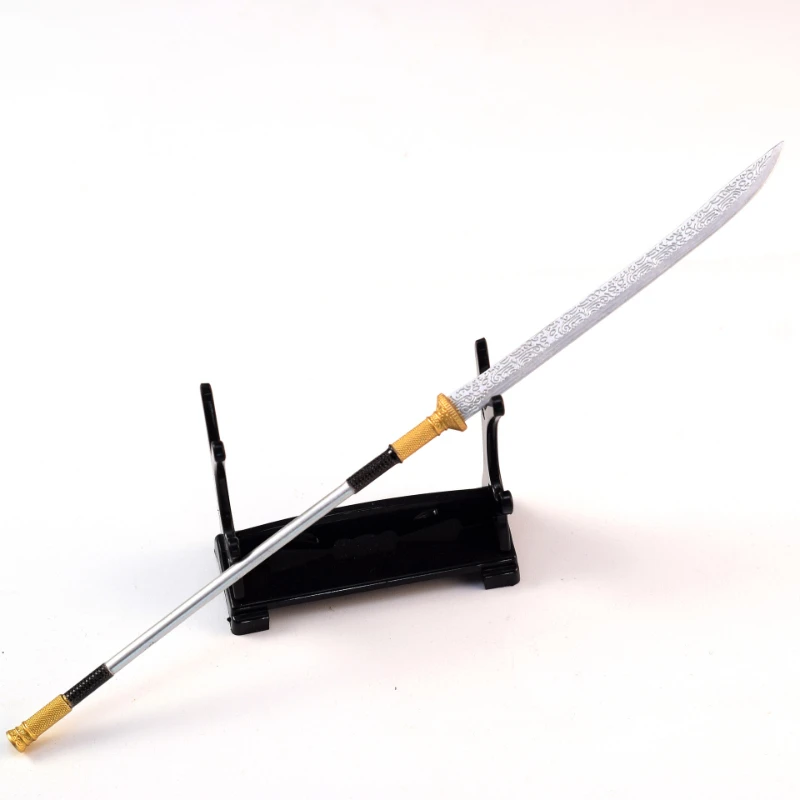 22 ซม./8.66in จีนโบราณอาวุธรุ่นอุปกรณ์ต่อพ่วง Park ดาบโลหะศิลปะการต่อสู้อาวุธ props เดสก์ท็อปเครื่องประดับของเล่นเด็กของขวัญ