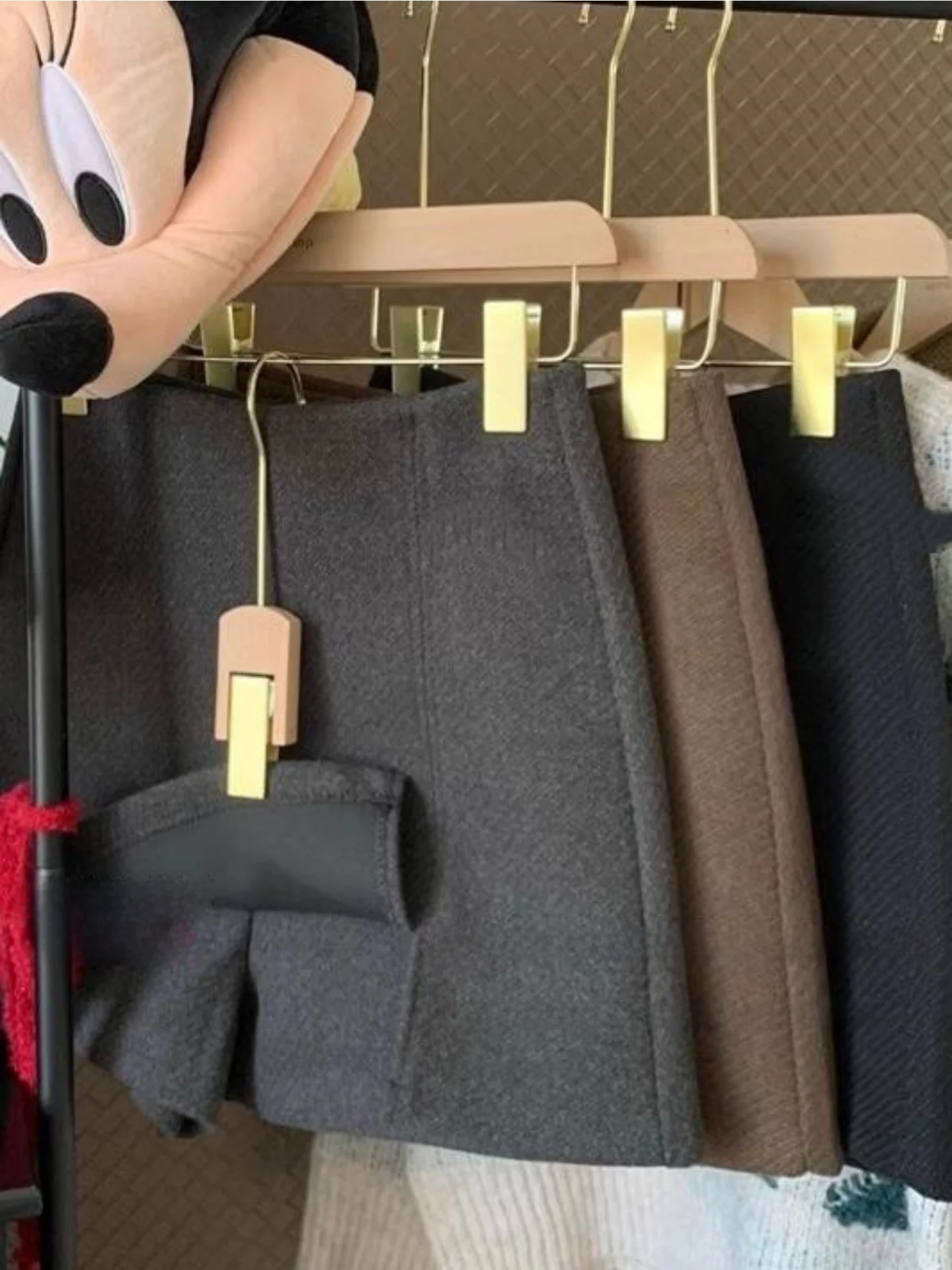 

Весенняя утолщенная шерстяная юбка-шорты для женщин больших размеров с высокой талией, облегающая, А-силуэт, скрывающая бедра