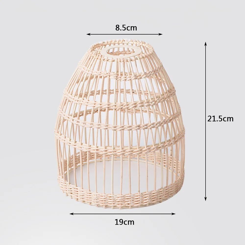 Handmade Rattan Lamp Shade Cover Light Woven Pendant Chandelier Hanging Lamp Ceiling Fixture Weaving Home Living Bed Room Decor