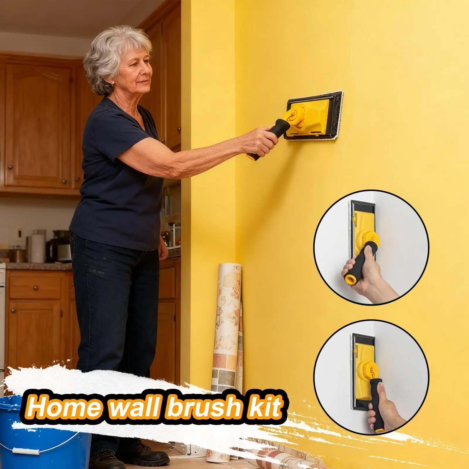 Paint Edger Tool Corner Brush Kit 360 Degree Rotation Handle Paint Edger Kit For Home Renovation Wall Ceiling Door Frame