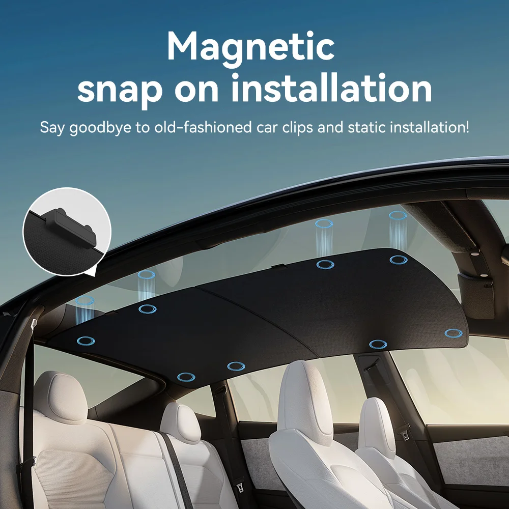 YZ For Tesla 2025-2026 Model 3 Y Juniper Highland Graphene Black Sky Screen Sunshade Honeycomb Skylight Magnetic Sunshade Panel