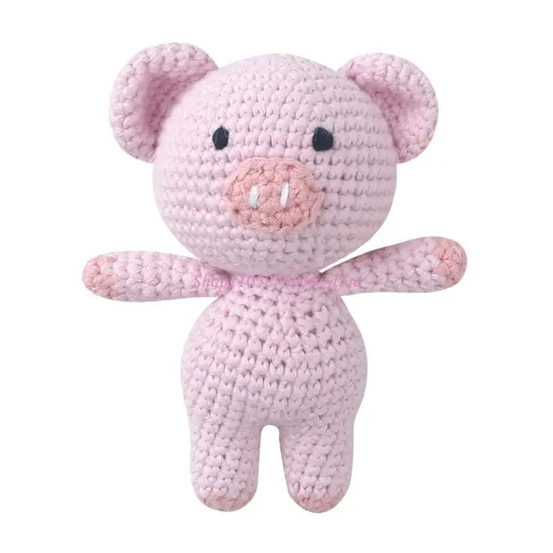 R6FD Stuffed Knit Multiple Type Animal Doll Accompany Appease Toy for Kid