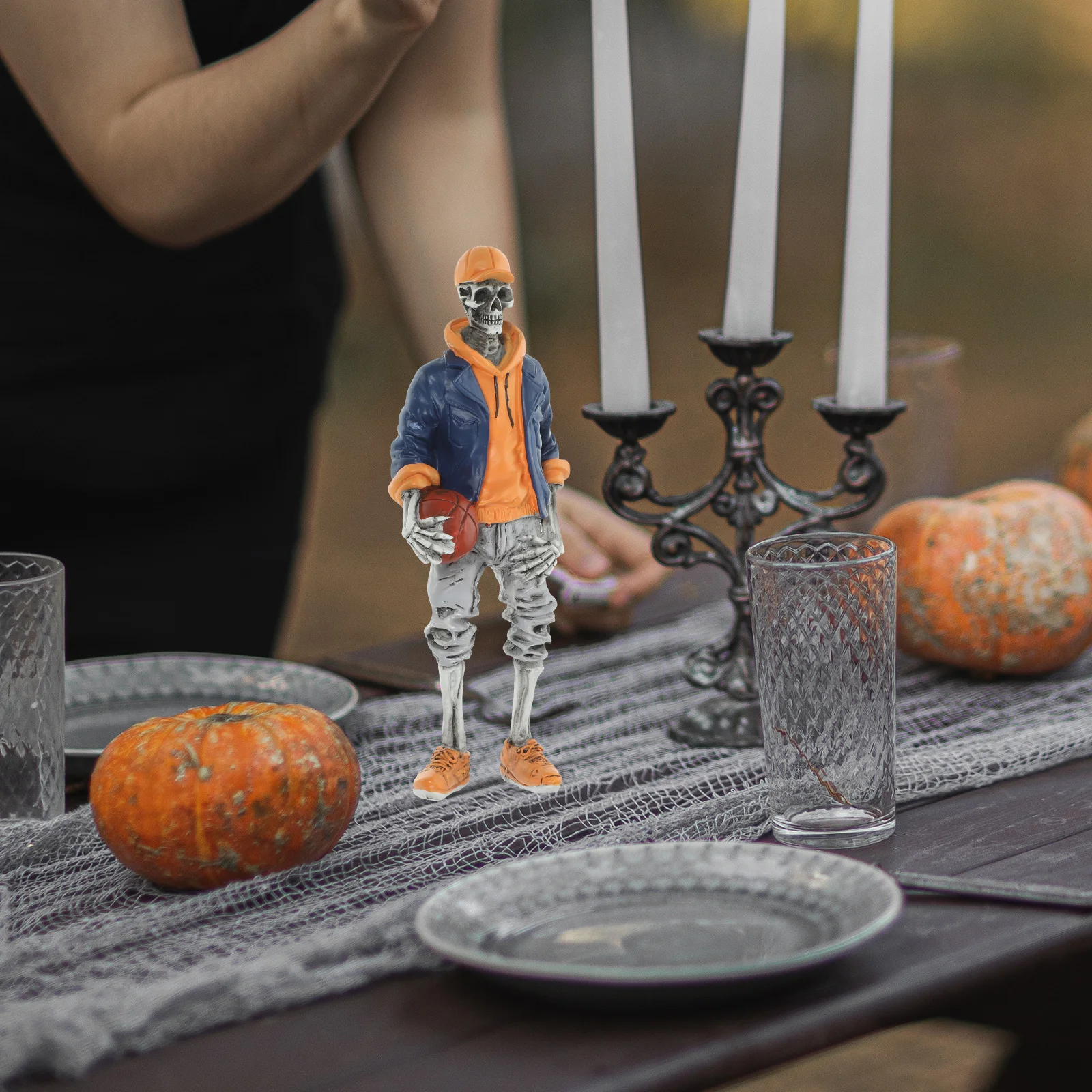 Standbeeld Ornamenten Halloween Ambachtelijke Skeletten Beeldje Versieren Hars Bureaus Desktop